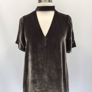 Madewell Dark Brown Velvet Blouse